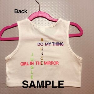 CUSTOM DANCE‎ SONGS CROP TOP CS white